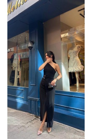 TEK OMUZ SANDY KUMAS ELBISE 189003