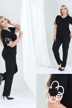 SİYAH VİSKON KUMAŞ BLUZ 186143