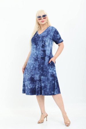 VISKON ORME LIKRALI BATIK DESEN ELBISE 189317