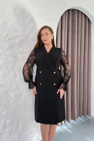 SİYAH ELBİSE SCUBA KREP KUMAŞ 186126