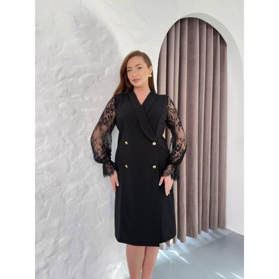 SİYAH ELBİSE SCUBA KREP KUMAŞ 186126