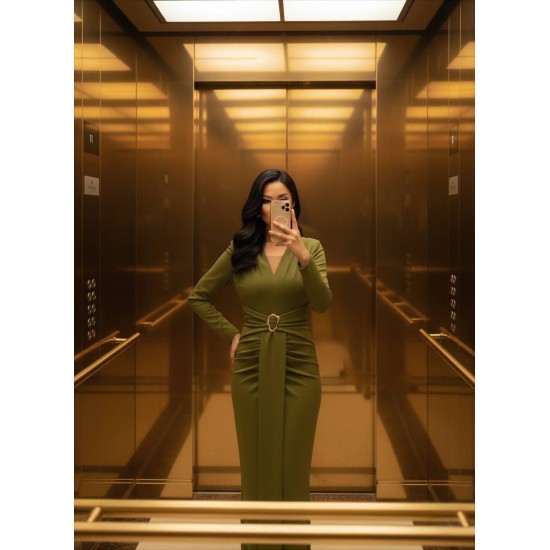 TRANSPARAN TÜL DETAY ELBİSE 188232