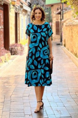 PATTERNED VISCOSE DRESS 188749