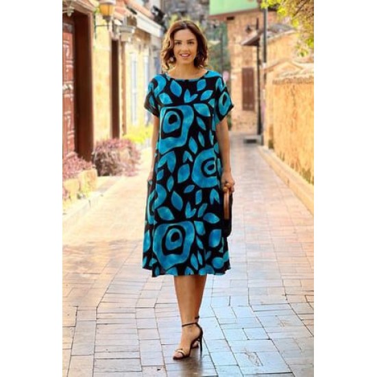 PATTERNED VISCOSE DRESS 188749