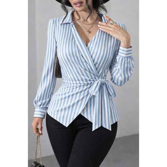 ÇİZGİLİ KRUVAZE BLUZ 188536