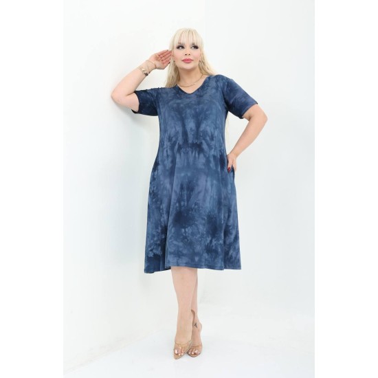 VISKON ORME LIKRALI BATIK DESEN ELBISE 189320