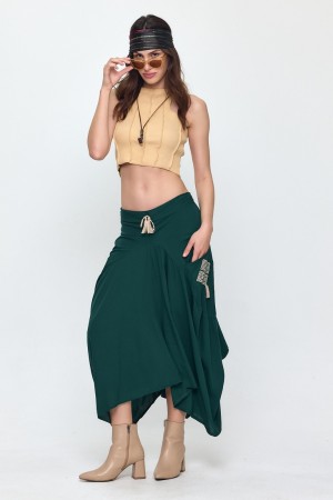 VISCOSE FABRIC EMBROIDERED SKIRT 188507