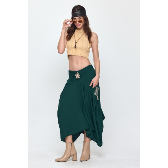 VISCOSE FABRIC EMBROIDERED SKIRT 188507