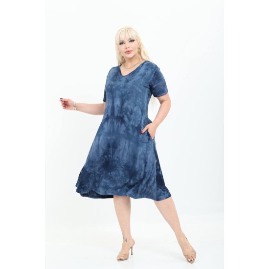 VISKON ORME LIKRALI BATIK DESEN ELBISE 189320