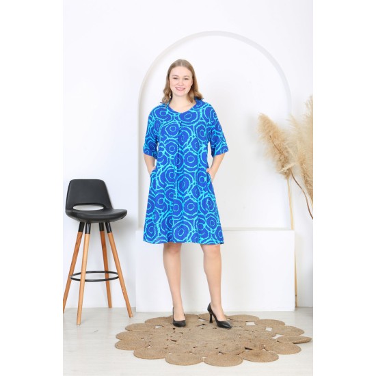 PATTERNED VISCOSE DRESS 188754