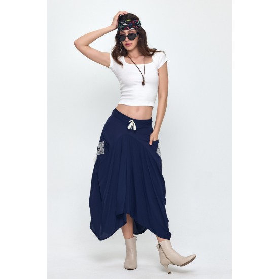 VISCOSE FABRIC EMBROIDERED SKIRT 188506