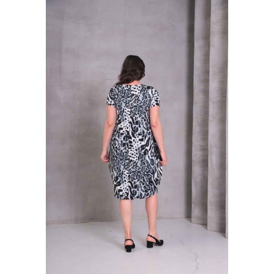 DESENLİ VİSKON ELBİSE 186140