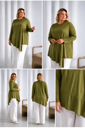 VISCOSE FABRIC ASYMMETRIC BLOUSE 189941