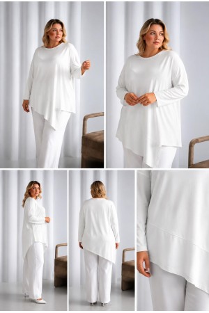 VISCOSE FABRIC ASYMMETRIC BLOUSE 189943