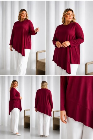 VISCOSE FABRIC ASYMMETRIC BLOUSE 189944