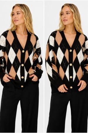 BEIGE BOUCLÉ KNIT CARDIGAN 191203