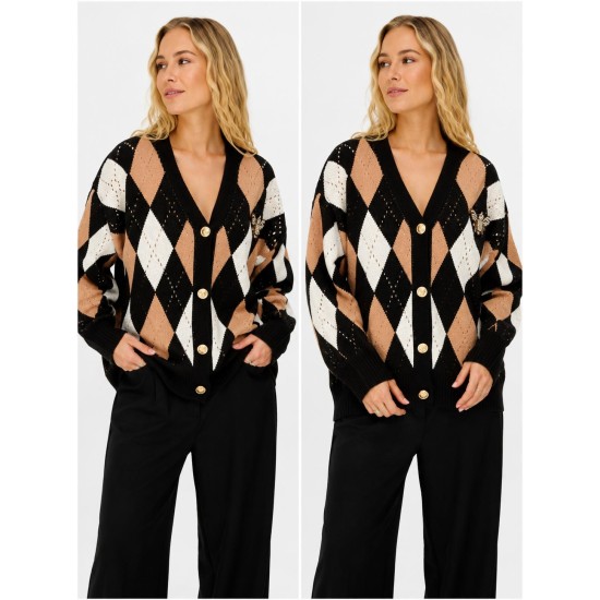 BEIGE BOUCLÉ KNIT CARDIGAN 191203