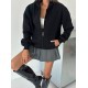 3 IPLIK SARDONLU OVERSIZE KALIP FERMUARLI SWEAT 191298