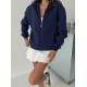 3 IPLIK SARDONLU OVERSIZE KALIP FERMUARLI SWEAT 191301