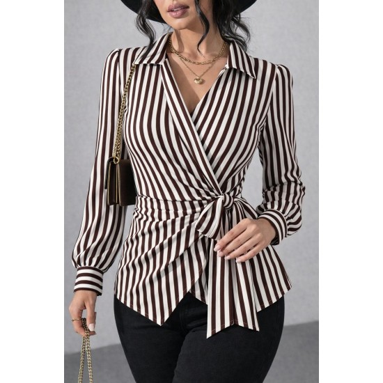 ÇİZGİLİ KRUVAZE BLUZ 188535
