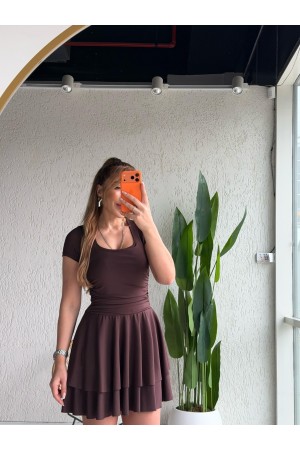 SCUBA KUMAS VOLANLI MINI ELBISE 188989