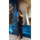 ONE SHOULDER SANDY FABRIC DRESS 189003