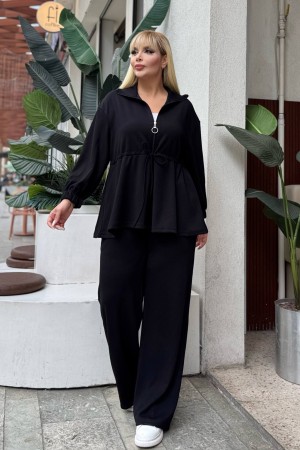 GATHERED WAIST DRAWSTRING STRETCH OYSHO FABRIC SET 192106