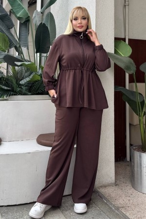 GATHERED WAIST DRAWSTRING STRETCH OYSHO FABRIC SET 192109