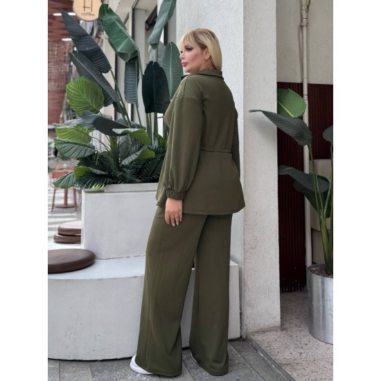 GATHERED WAIST DRAWSTRING STRETCH OYSHO FABRIC SET 192111