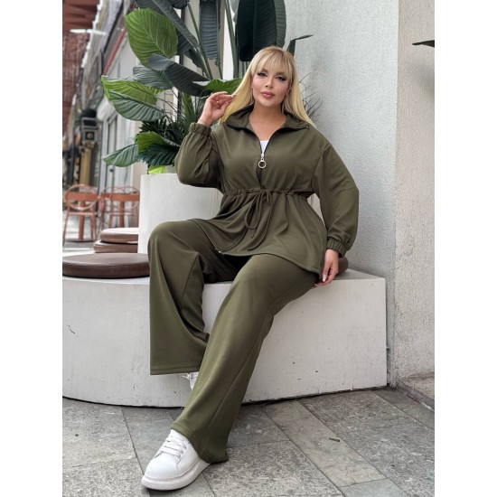 GATHERED WAIST DRAWSTRING STRETCH OYSHO FABRIC SET 192111