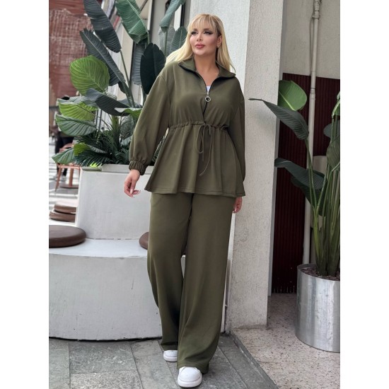 GATHERED WAIST DRAWSTRING STRETCH OYSHO FABRIC SET 192111