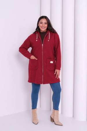 BOUCLÉ FABRIC HOODED COAT 191782