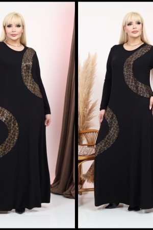 SİYAH VİSKON KUMAŞ ELBİSE 186142