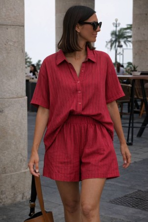 ÇİZGİLİ MODAL ŞORT TAKIM 188365