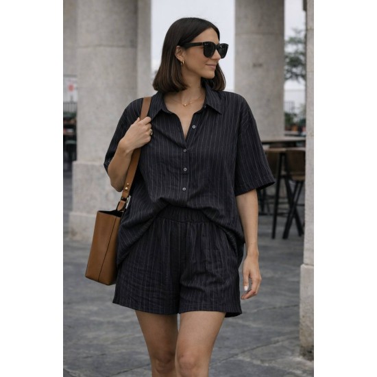 ÇİZGİLİ MODAL ŞORT TAKIM 188366