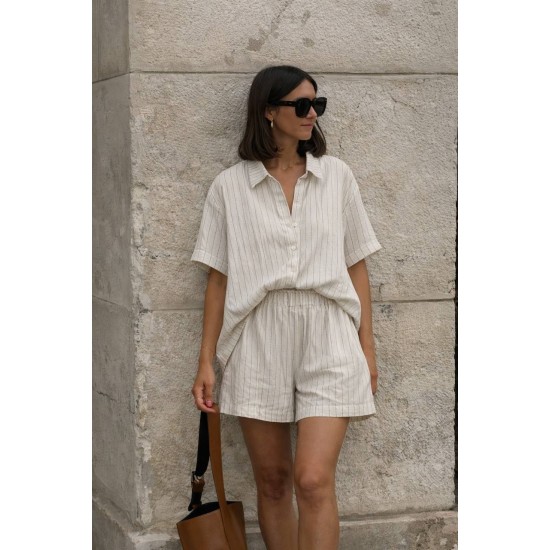 ÇİZGİLİ MODAL ŞORT TAKIM 188368