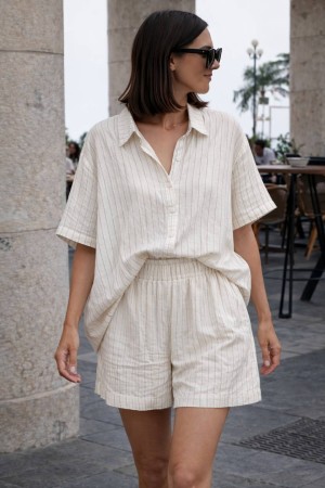 ÇİZGİLİ MODAL ŞORT TAKIM 188368