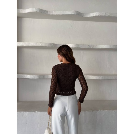 DANTEL DOKULU FIT BLUZ 191335
