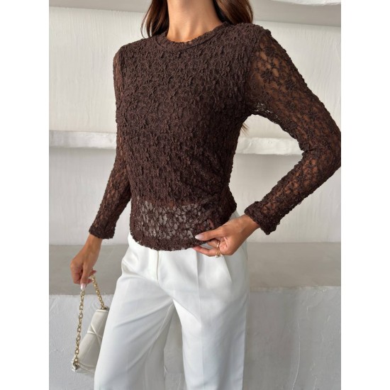 DANTEL DOKULU FIT BLUZ 191335