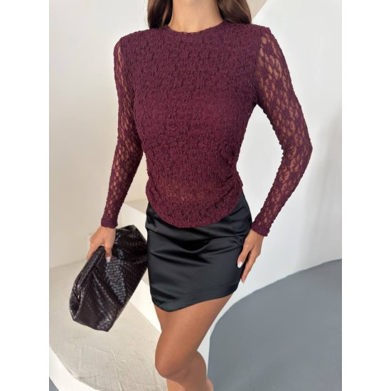 DANTEL DOKULU FIT BLUZ 191338