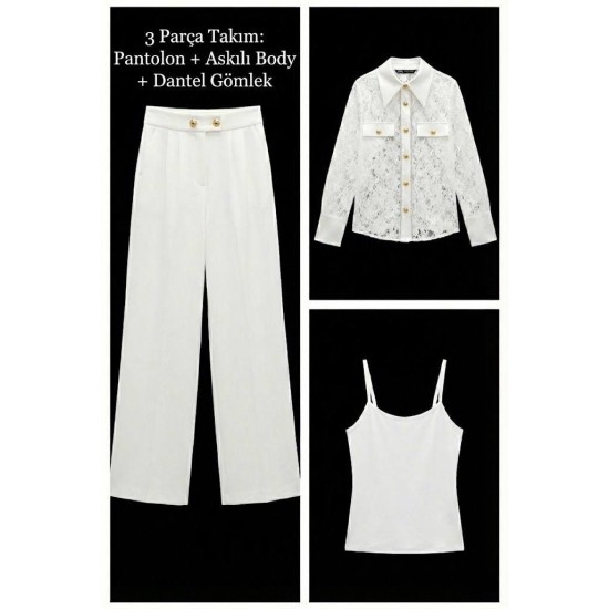 DANTEL GÖMLEKLI 3 PARÇA TAKIM 188181