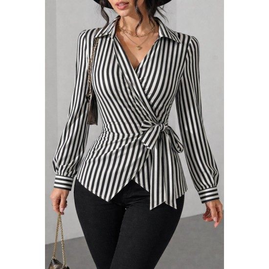 ÇİZGİLİ KRUVAZE BLUZ 188537