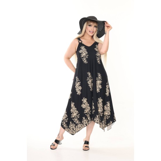 DESENLI TOKALI VISKON ELBISE 189018