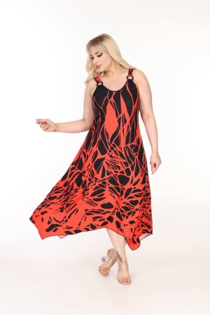 PATTERNED BUCKLED VISCOSE DRESS 189025