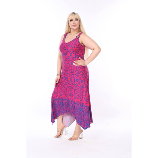 PATTERNED BUCKLED VISCOSE DRESS 189077