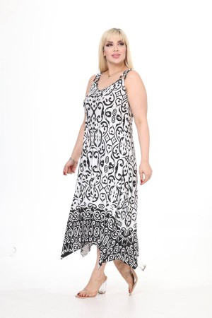 PATTERNED BUCKLED VISCOSE DRESS 189078