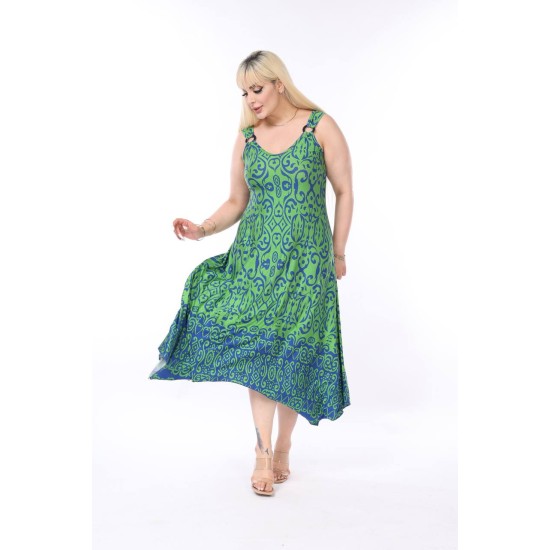 DESENLI TOKALI VISKON ELBISE 189079