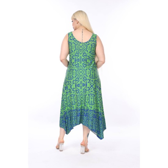 DESENLI TOKALI VISKON ELBISE 189079