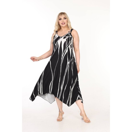 DESENLI TOKALI VISKON ELBISE 189080