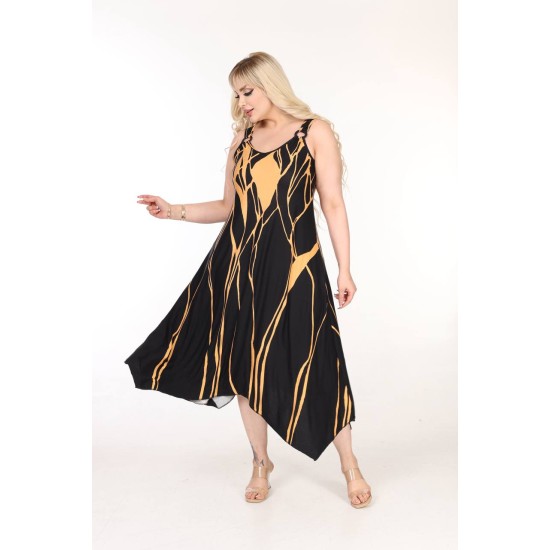 DESENLI TOKALI VISKON ELBISE 189081